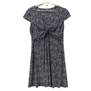 Elegant Black and White Floral Dress